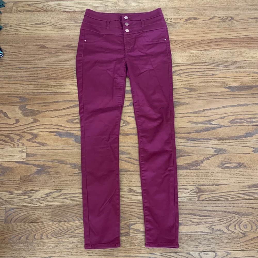 Charlotte Russe Refuge High-Rise Red Skinny Jean Size 2